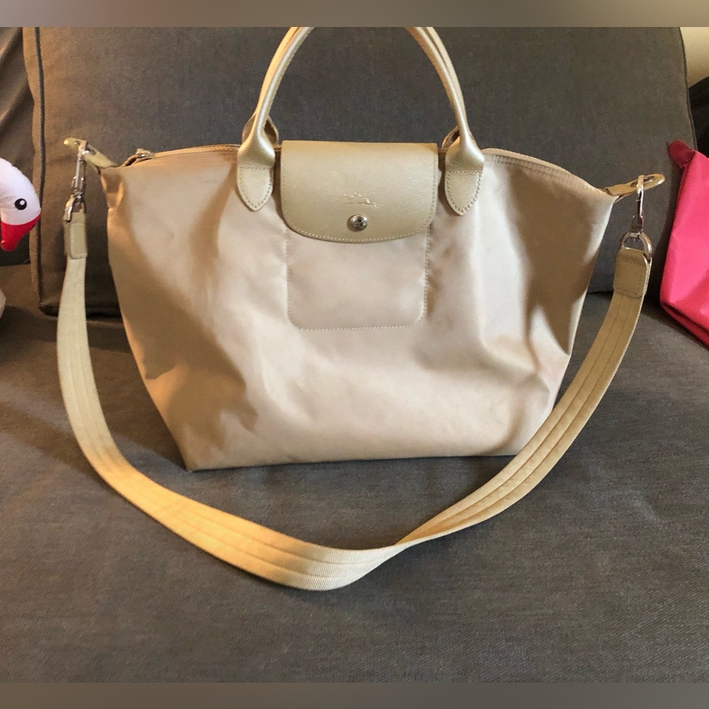 Longchamp Gold Crossbody Handbag Travel Tote